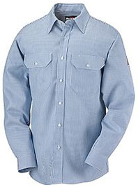Excel-FR� Flame Resistant Button Front Dress Uniform Striped Shirt