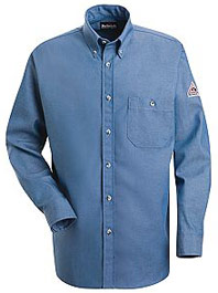 Bulwark Flame Resistant Button Front Denim Dress Uniform Shirt