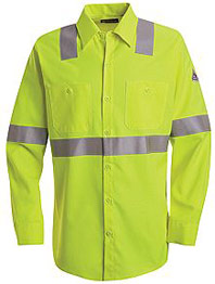 Bulwark Flame Resistant Hi-Visibility Long Sleeve Work Shirt 